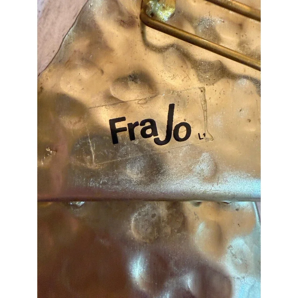 Vintage Frajo Ltd Artisan Modernist Brutalist Mixed Metals Large Belt Buckle